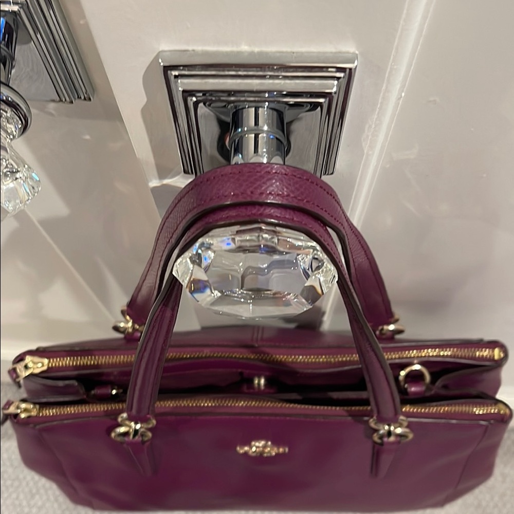 Coach Purple Leather Christie Carryall Tote - Picture 5 of 9
